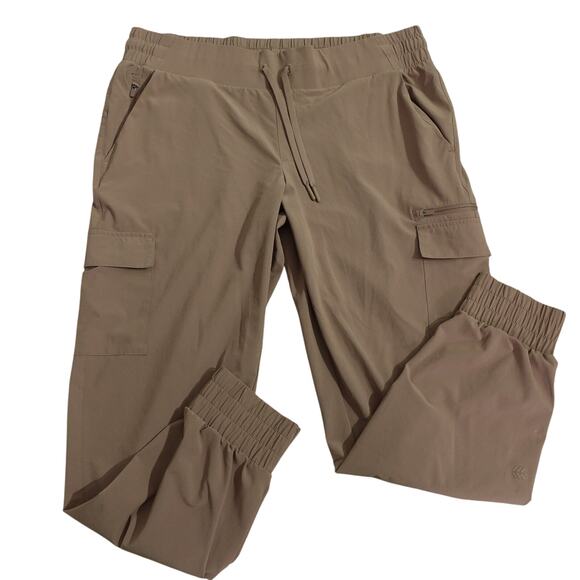 all in motion Pants - All In Motion Womens Jogger Track Pants Cargo Pockets Elastic Waist Mauve Size L